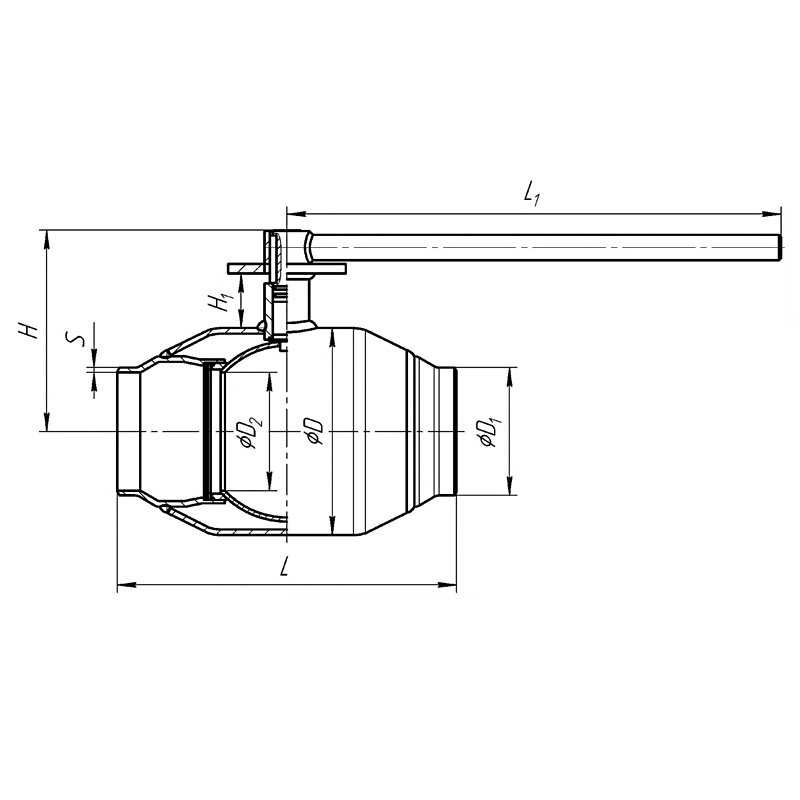 картинка Кран стальной шаровой DN 150 PN 25, приварной, полный проход, 390мм, с фланцем ISO, Temper от магазина Проконсим