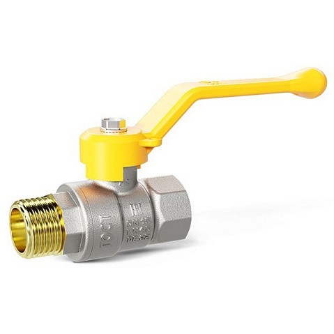 Кран латунный шаровой LD Pride GAS DN32 PN 25 никелированный рычаг муфта-штуцер купить в Москве | "Проконсим"