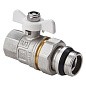 Кран латунный шаровой MVI BV.521 DN 20 PN 40 с уплотнением никелированный полнопроходной американка бабочка купить в Москве | "Проконсим"