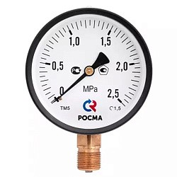  Мановакуумметр Росма ТМВ-510Р.05 общетехнический, 100мм, -0.1-0.15MPa, резьба M20x1,5, с электронной приставкой тип V, радиальный, класс точности 1,5 (930099090) со склада Проконсим в Москве