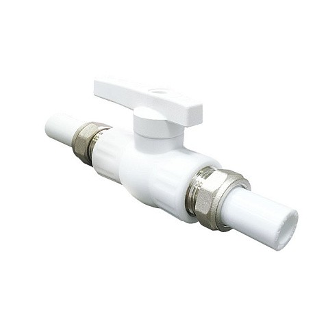Краны шаровые ПП DN 20-32 PN 25 с двусторонним разъемным соединением белые Valfex купить в Москве | "Проконсим" Краны шаровые ПП DN 20-32 PN 25 с двусторонним разъемным соединением белые Valfex купить в Москве | "Проконсим"