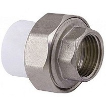 Муфта комбинированная ПП 32-1/2'' PN 25 разъёмная с внутренней резьбой белая PlasticPro купить в Москве | "Проконсим"