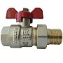 Кран латунный шаровый DN 15 PN 40 никелированный бабочка американка РИДАН BVR-FR 065B8303RG купить в Москве | "Проконсим"