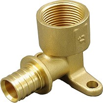 Угольники латунные установочные для PEX труб DN 16-25 PN 10 под надвижную гильзу с внутренней резьбой ONE PLUS купить в Москве | "Проконсим"