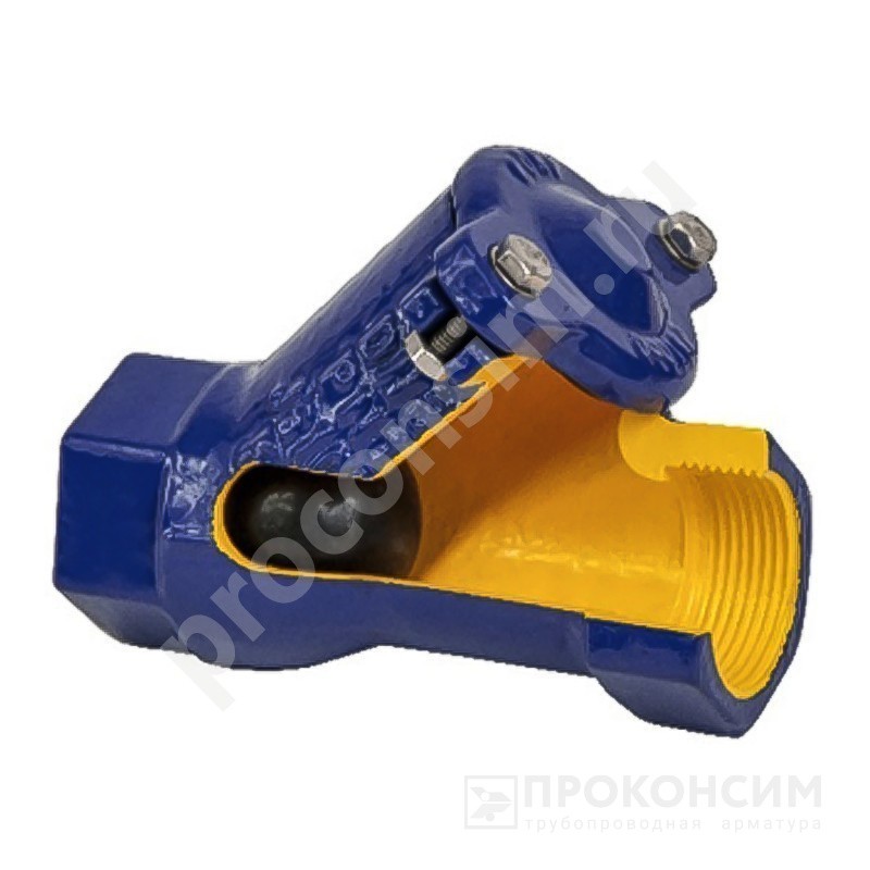 Цена по запросу.  Под заказ. Обратный клапан Ду40 Ру16 Zetkama zCHE.401D 401D040C55 чугун соед. внутренняя резьба  со склада Проконсим в Москве
