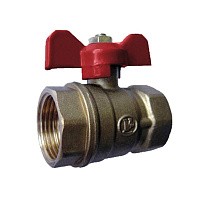 Краны латунные шаровые 11Б27п1 DN 20-32 PN 16 однотипные бабочка муфта-муфта купить в Москве | "Проконсим"
