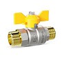 Кран латунный шаровой LD Pride GAS DN20 PN 40 никелированный бабочка штуцер-штуцер купить в Москве | "Проконсим"