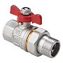 Кран латунный шаровой MVI BV.520 DN 20 PN 40 никелированный полнопроходной американка бабочка