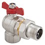 Кран латунный шаровой MVI BV.522 DN 15 PN 40 угловой никелированный полнопроходной американка бабочка