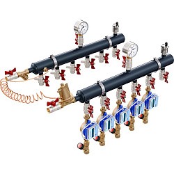  Коллекторный узел на 4 выход. PLP УКЭО-СТАНДАРТ 5-30/25-60кПа Ду50 1'' - 1/2'' Ру10 сталь, подкл. левостороннее (922156164) со склада Проконсим в Москве