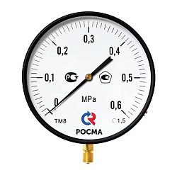  Манометр Росма ТМ-810Р.00 котловый, 250мм, 0-0.25МПа, резьба M20x1,5, радиальный, класс точности 1,5 (930093048) со склада Проконсим в Москве