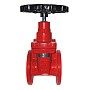 Задвижка чугунная DN 80 PN 16 с обрезиненным клином EPDM 150гр. Seagull красная