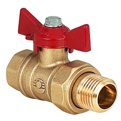  Латунный шаровой кран Ду20 Ру40 Valfex VF.230.LB1.034.DP 11Б27фт1М американка, проход , бабочка. (111401514) со склада Проконсим в Москве
