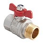 Кран латунный шаровой MVI BV.514 DN 15 PN 40 никелированный полнопроходной муфта-штуцер бабочка купить в Москве | "Проконсим"