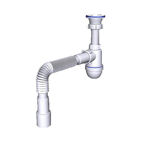 Сифон для умывальника-мойки бутылочный АНИ C0115 1 1/2 с гибкой трубой 40/50 купить в Москве | "Проконсим"