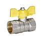 Кран латунный Temper серия 83 DN25 PN40 никелированный газовый бабочка м-м ГОСТ Р 59553 купить в Москве | "Проконсим"