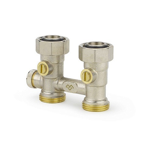 Узелы нижнего подключения VARMEGA VM138 DN20 прямой однотрубный 3/4''x3/4'' евроконус, с байпасом муфта-штуцер купить в Москве | "Проконсим"