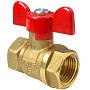 Кран латунный шаровой Valfex.217.LB1 11Б27фт1М DN 32 PN 40 муфта-муфта бабочка