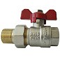Кран латунный шаровый DN 15 PN 40 никелированный бабочка американка РИДАН BVR-FR 065B8303RG купить в Москве | "Проконсим"