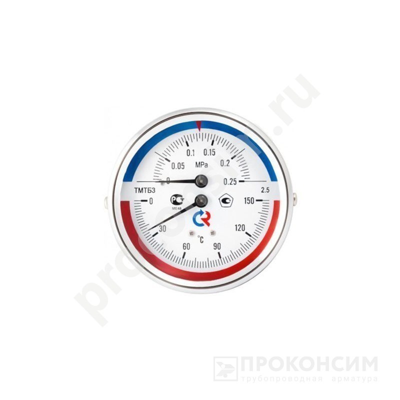 Цена по запросу.  Ожидается пополнение. Термоманометр 80мм, Тип - ТМТБ-31Т, осевой L 46мм. 0-150гр. 0-1,6MPa. G1/2'' Класс точности 2,5. (930094019) со склада Проконсим в Москве