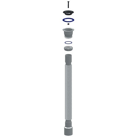 Сифон гофрированный Unicorn D240, 40х50 гибкий отвод, 1 1/2'' х40 чашка из нержавеющей стали, 1500мм купить в Москве | "Проконсим"