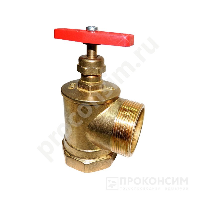 Цена [%TOWN_PRICE%].  В наличии. Клапан латунный пожарный угловой 90гр. DN50 PN16 м-шт Цветлит ZW80002 со склада Проконсим в Москве