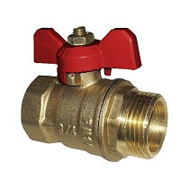 Краны латунные шаровые 11Б27п1 DN 15-32 PN 16 однотипные бабочка муфта-штуцер купить в Москве | "Проконсим"