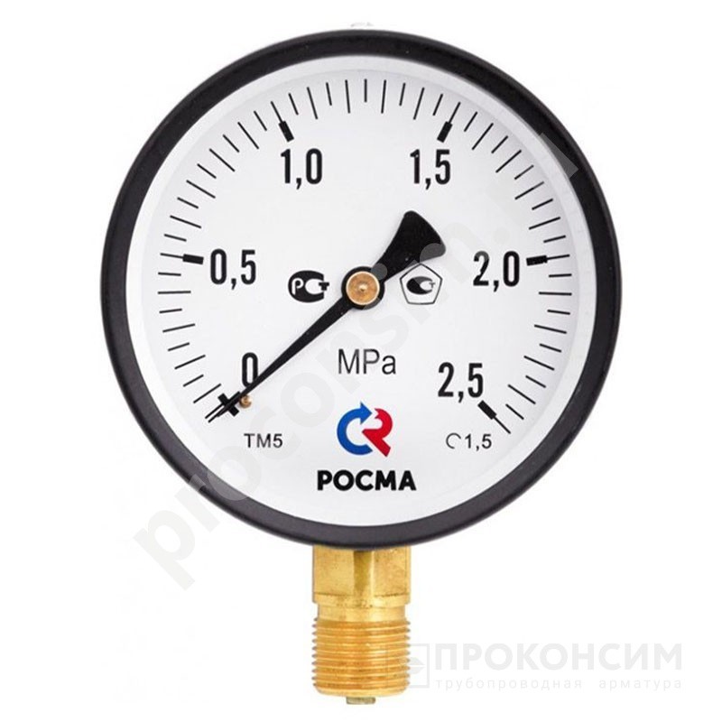 Цена по запросу.  Под заказ. Манометр общетехнический Росма ТМ-510Р.00, до 16кгс/см2 M20x1,5, 100мм, радиальное присоединение, класс точности 1.5, IP54 (930092054) со склада Проконсим в Москве