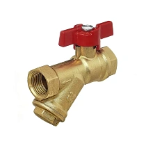 Краны латунные шаровые DN 15-20 PN 25 с фильтром бабочка муфта-муфта БАЗ КФ.А30.1 купить в Москве | "Проконсим"