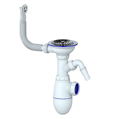 Сифон для мойки Unicorn В431V, без отвода, 3 1/2'' х40 с отводом для стиральной машины, круглый перелив купить в Москве | "Проконсим"