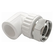 Угольник с накидной гайкой Valfex, DN 25-32, PN 25, белый купить в Москве | "Проконсим"