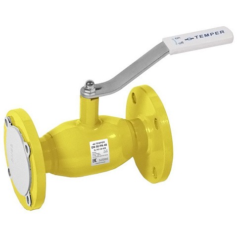 Кран стальной шаровый DN 65 PN 16 270мм газовый полнопроходной фланцевый Temper купить в Москве | "Проконсим"