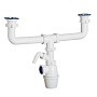 Сифон для двойной мойки бутылочный ORIO K-4059 1 1/2 выпуски нж D70, с 1 отводом купить в Москве | "Проконсим"