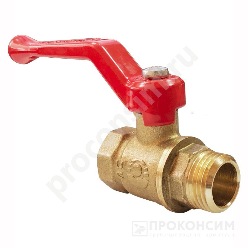 Цена по запросу.  Под заказ. Латунный шаровой кран Ду20 Ру25 Valfex VF.215.L0R1.034  ВР-НР, проход , рычаг. (111201011) со склада Проконсим в Москве