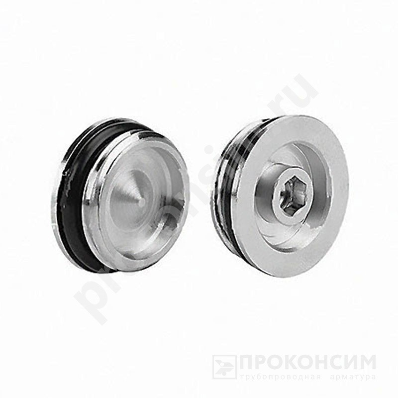 Цена по запросу.  Под заказ. Заглушка латунная Varmega VM15960 никелированная DN25 штуцерная для коллектора (2 шт.) (930422040) со склада Проконсим в Москве
