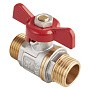 Кран латунный шаровой MVI AquaHit BV.315.04 DN 25 PN 25 бабочка штуцер-штуцер полнопроходной никелированный