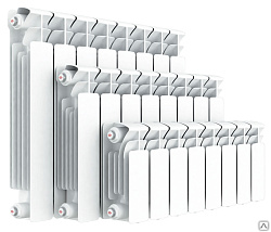  Радиатор биметаллический 16 секц, ширина 1280мм, RIFAR  2224Вт подк. боковое (930350035) со склада Проконсим в Москве
