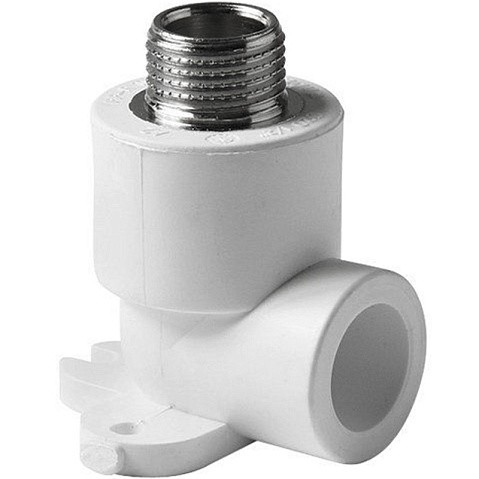 Угольник установочный ПП 20-1/2'' PN 25 с наружной резьбой белый Pro Aqua PA28108P купить в Москве | "Проконсим"