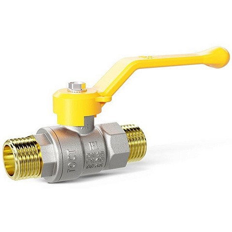 Кран латунный шаровой LD Pride GAS DN25 PN 40 никелированный рычаг штуцер-штуцер купить в Москве | "Проконсим"