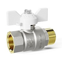 Краны латунные шаровые DN 15-32 PN 25-40 никелированные бабочка белая муфта-штуцер LD Pride 47.302 купить в Москве | "Проконсим"