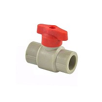 Краны шаровые ПП DN 20-25 PN 25 полупроходные серые с красной ручкой Valfex купить в Москве | "Проконсим"