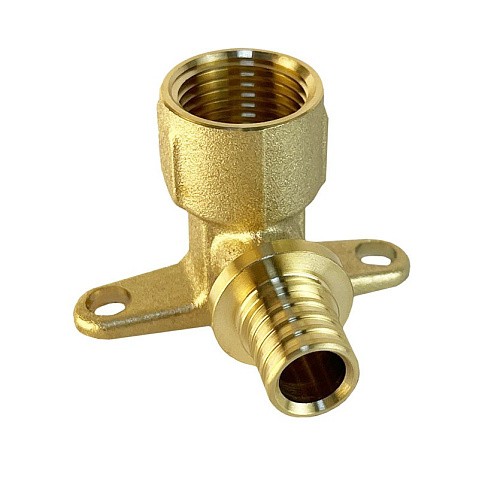 Угольник латунный для PEX труб 16-1/2'' PN 16  под надвижную гильзу Valfex VF.454.AF купить в Москве | "Проконсим"