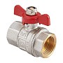 Кран латунный шаровой MVI BV.513 DN 15 PN 40 никелированный полнопроходной муфта-муфта бабочка купить в Москве | "Проконсим"