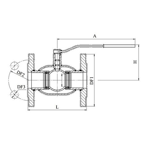 Кран стальной шаровой BREEZE 11с33п, DN 65 PN 16, 190мм, стандартнопроходной, фланцевый с ручкой купить в Москве | "Проконсим"