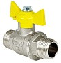Краны латунные шаровые газовые 11Б27фт1М DN 15-20 PN 40 никелированные бабочка шт-шт Valfex.279 Standart ГОСТ Р 59553 купить в Москве | "Проконсим"