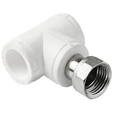 Тройник комбинированный ПП 20-3/4'' PN 25 с накидной гайкой белый Pro Aqua PA29110 купить в Москве | "Проконсим"