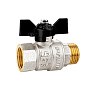 Кран латунный шаровой LD Pride 47.302 DN 20 PN 40 никелированный муфта-штуцер бабочка