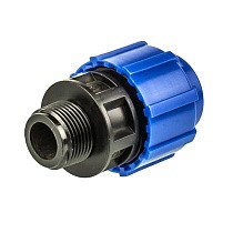 Муфты компрессионные для ПЭ DN 20-110 PN 16 обжимные с наружной резьбой купить в Москве | "Проконсим"