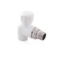 Кран шаровой для радиатора ПП 20-1/2'' PN 25 угловой с американкой белый РТП 10585 купить в Москве | "Проконсим"