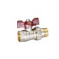 Кран латунный шаровой Temper 88.В-А.34.Б DN 20 PN 40 американка никелированный бабочка купить в Москве | "Проконсим"